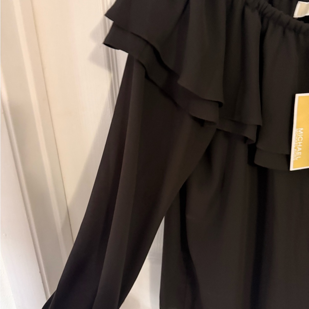 Michael Kors Black Ruffle Blouse - Picture 2 of 6